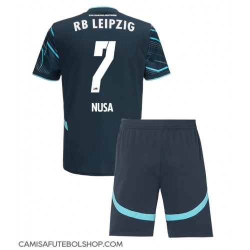 Camisa de time de futebol RB Leipzig Antonio Nusa #7 Replicas 3º Equipamento Infantil 2024-25 Manga Curta (+ Calças curtas)
